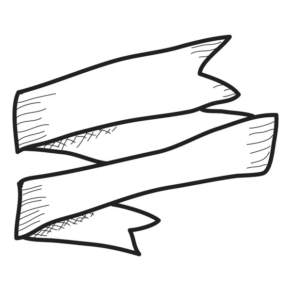 Doodle skiss av en banner på vit bakgrund — Stock vektor