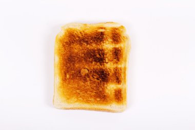Beyaz bir arka plan üzerinde tost dilim