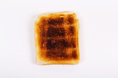 Beyaz bir arka plan üzerinde tost dilim