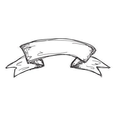 Beyaz zemin üzerinde bir afiş Doodle kroki