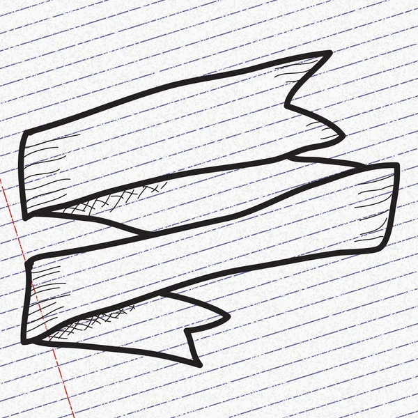 Boceto de Doodle de una pancarta sobre fondo de papel — Vector de stock