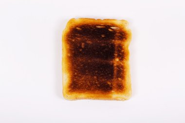 Beyaz bir arka plan üzerinde tost dilim