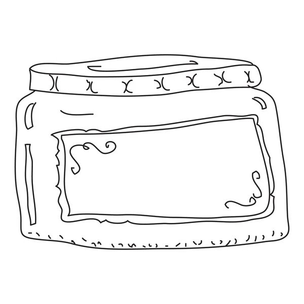 Bosquejo de Doodle de un frasco sobre fondo blanco — Archivo Imágenes Vectoriales