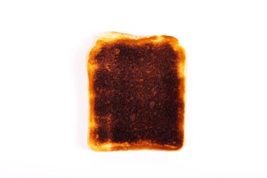 Beyaz bir arka plan üzerinde tost dilim
