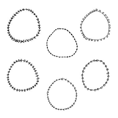 Farklı sınırları çizilmiş kalem ve mürekkep stili çizimi uzat