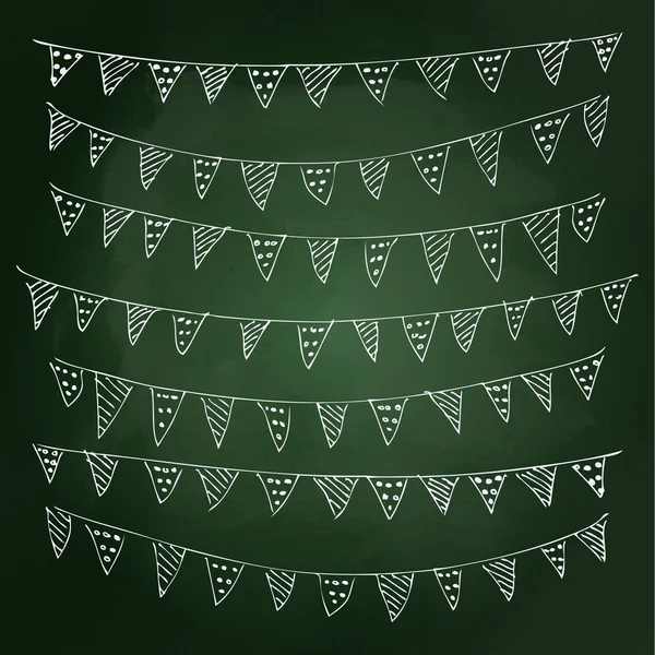 Hand drawn chalk style illustration of bunting — Stock Vector