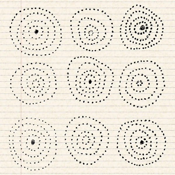 Modèle circulaire sur une feuille de papier doublé — Image vectorielle