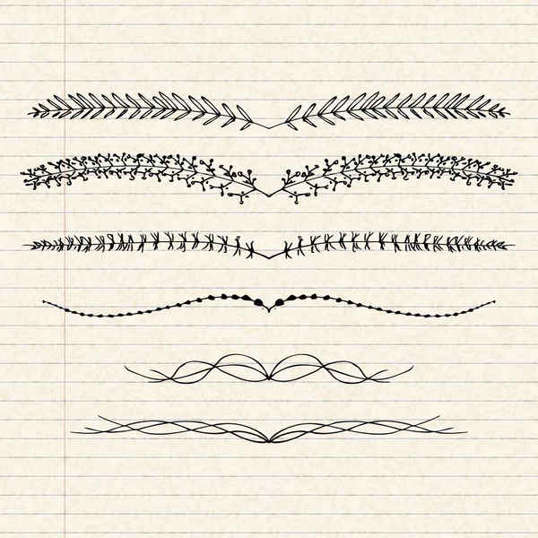 Illustration av avdelare på ett linjerat papper — Stock vektor
