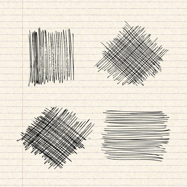 Scribbles sur une feuille de papier doublé — Image vectorielle