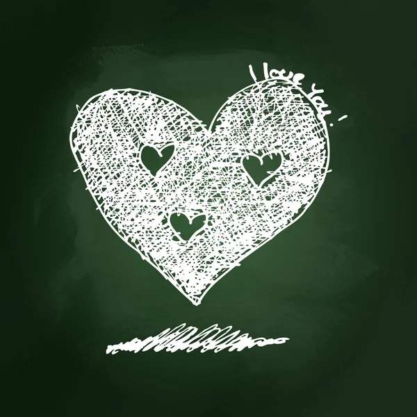 Αγάπη σχηματικό σχέδιο καρδιών στο blackboard — Διανυσματικό Αρχείο