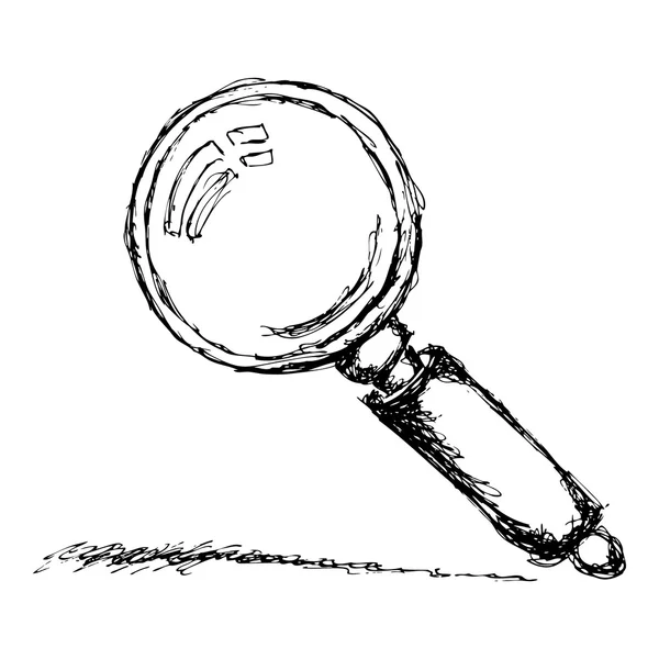 Sketch of a magnifying glass — Stock Vector