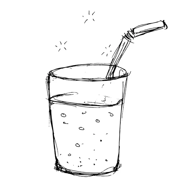 Ilustração de um copo com uma palha —  Vetores de Stock