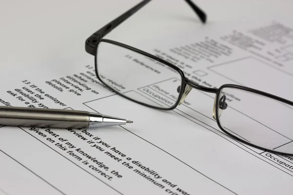 Close up of an application form — Stock Photo, Image