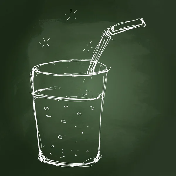 Illustration d'un verre avec une paille — Image vectorielle