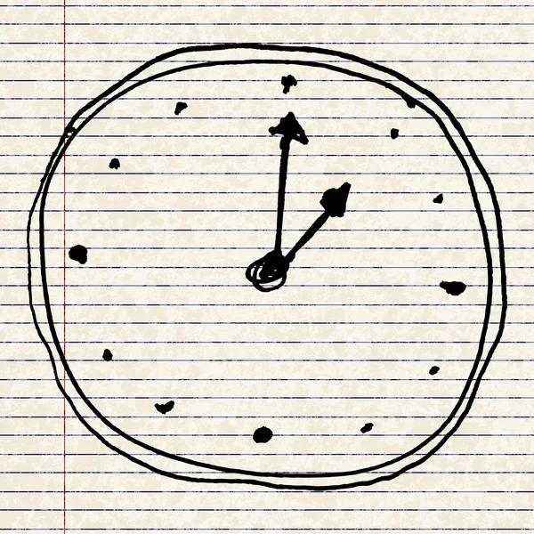 Boceto dibujo de un reloj — Vector de stock