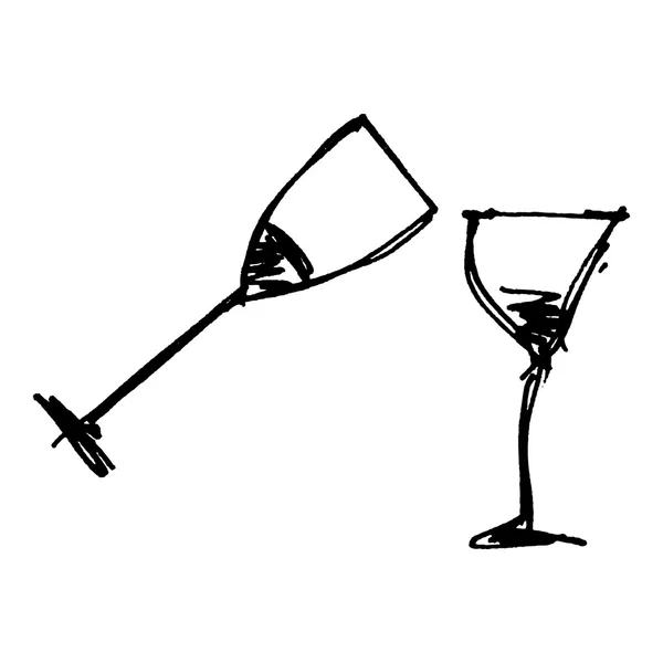 Σύνολο ποτήρι κρασί στυλ κινουμένων σχεδίων — Διανυσματικό Αρχείο