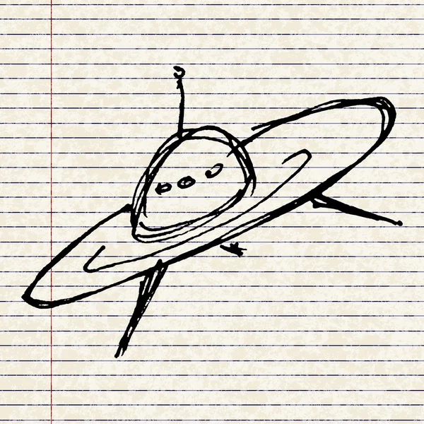 Boceto dibujo de una nave espacial — Archivo Imágenes Vectoriales