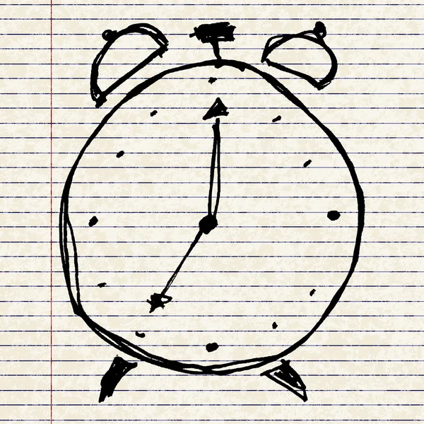 Boceto dibujo de un reloj — Vector de stock