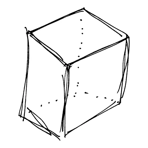 Croquis dessin d'une boîte — Image vectorielle