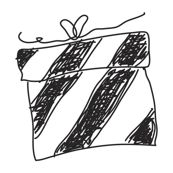 Hand drawn doodle of a gift — 스톡 벡터