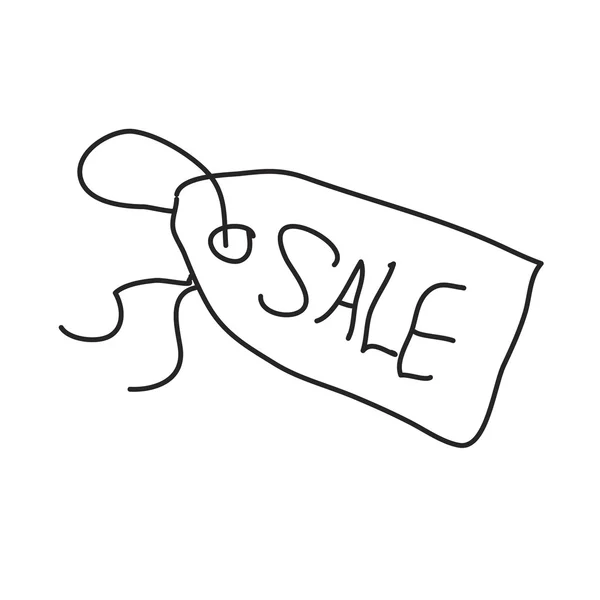 Einfaches Doodle eines Verkaufsetiketts — Stockvektor