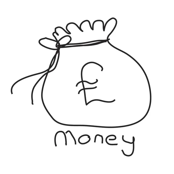 Einfaches Doodle eines Geldbeutels — Stockvektor