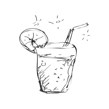 Soğuk bir içecek basit doodle