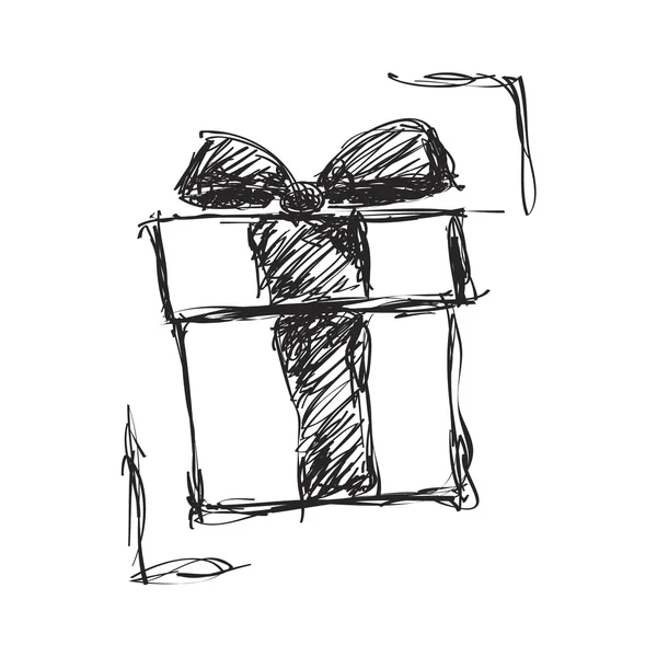 Bir hediye basit doodle — Stok Vektör