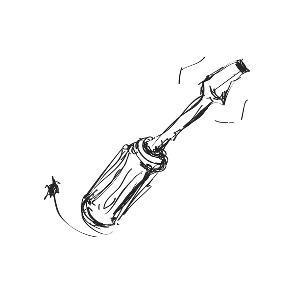 Eenvoudige doodle van een schroevendraaier — Stockvector