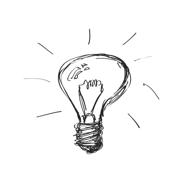 Απλή doodle μιας λάμπας φωτός — Διανυσματικό Αρχείο