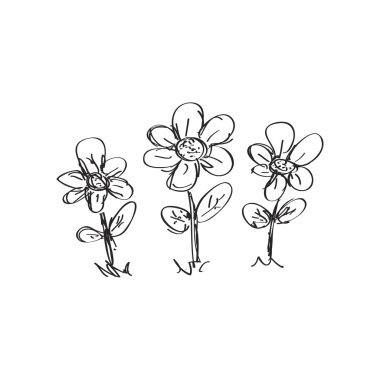 Bir çiçek basit doodle