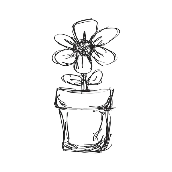 Scarabocchio semplice di un fiore — Vettoriale Stock