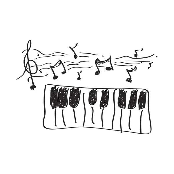 Garabato simple de un piano — Vector de stock