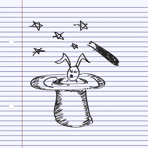 Einfaches Doodle eines Zauberhuts — Stockvektor