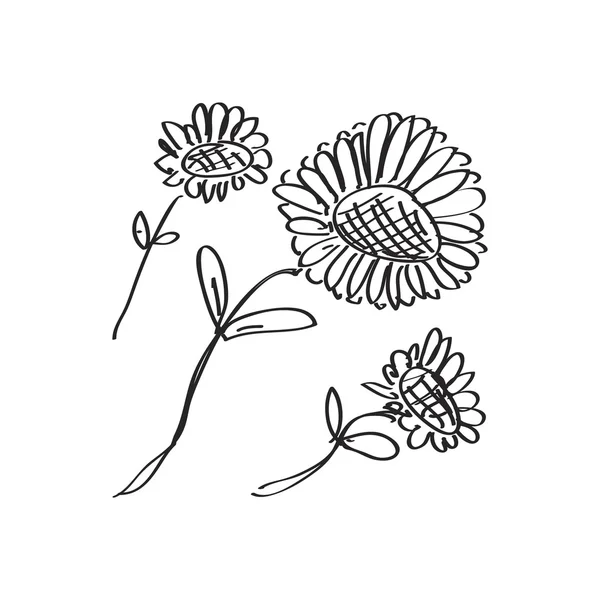 Doodle simples de uma flor — Vetor de Stock