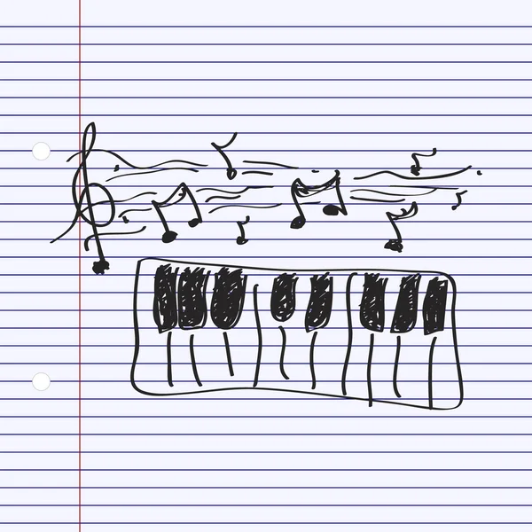 Doodle simples de um piano — Vetor de Stock