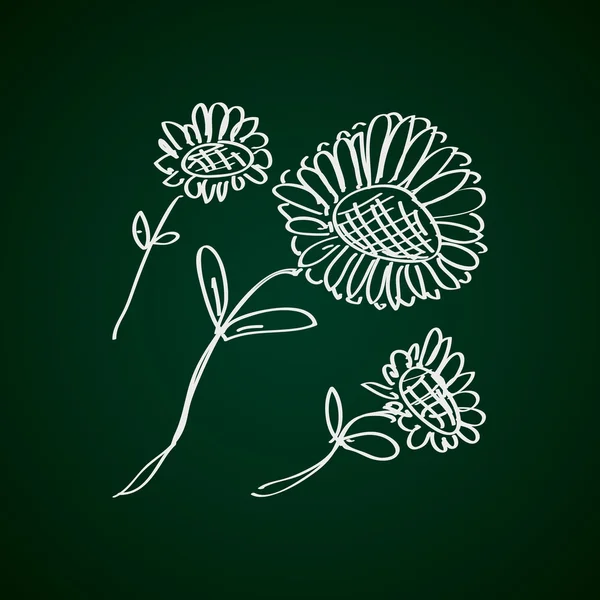 花のシンプルな落書き — ストックベクタ