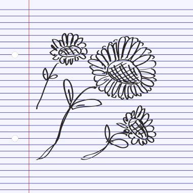 Bir çiçek basit doodle