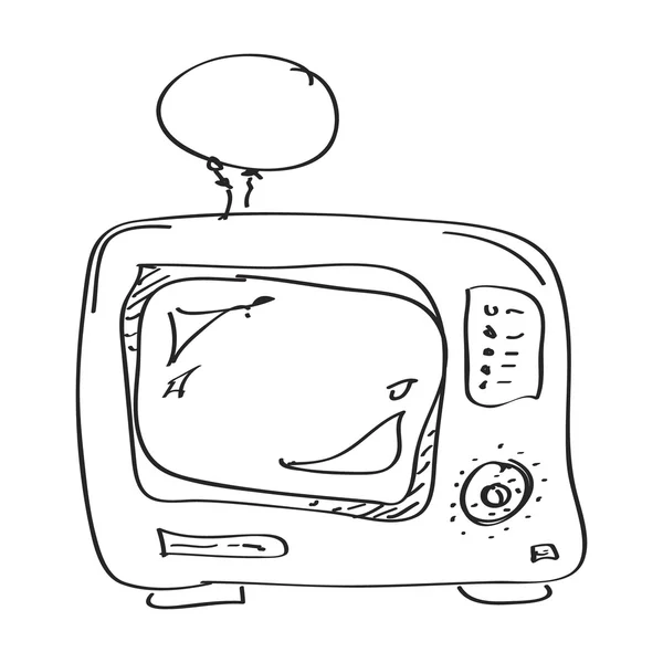 テレビの簡単な落書き — ストックベクタ