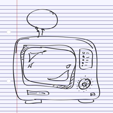 Bir TV basit doodle