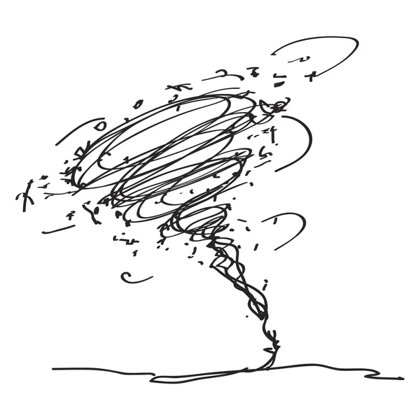Einfaches Doodle eines Tornados — Stockvektor