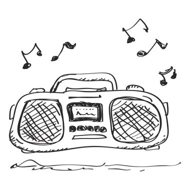 Bir stereo basit doodle