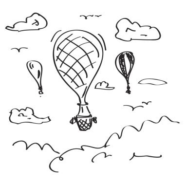 Bir sıcak hava balonu basit doodle