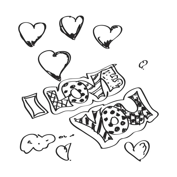 Simples doodle de I Love You —  Vetores de Stock