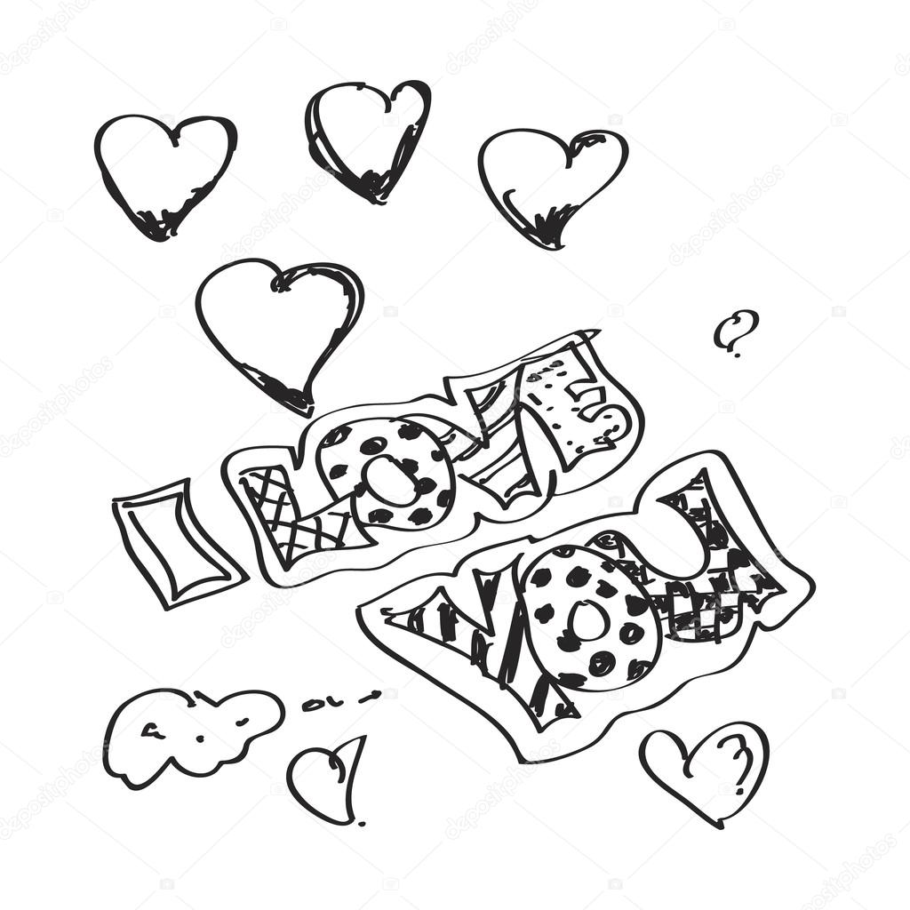 Simple doodle of I Love You Stock Vector chrishall 