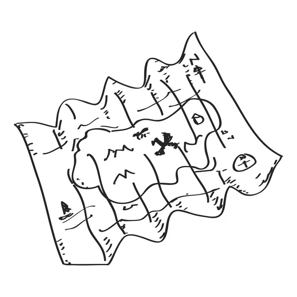 Απλή doodle του ένα χάρτη — Διανυσματικό Αρχείο