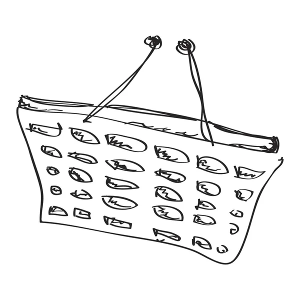 ショッピング バスケットの簡単な落書き — ストックベクタ