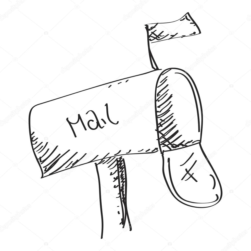 Simple doodle of a mailbox