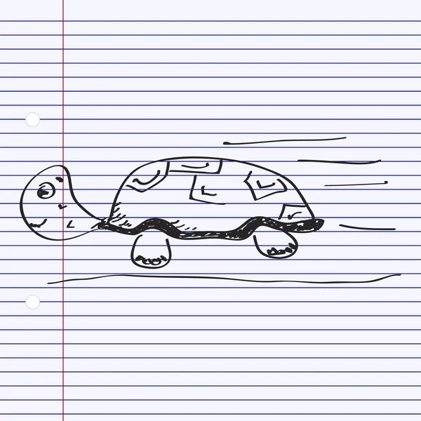 Einfaches Doodle einer Schildkröte — Stockvektor