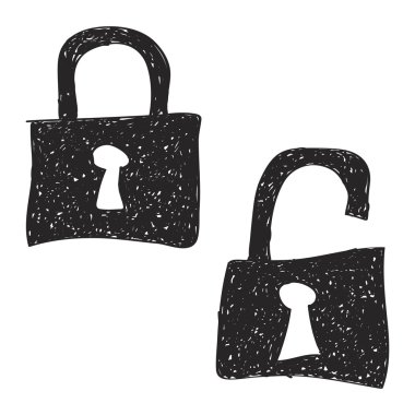 Bir asma kilit basit doodle